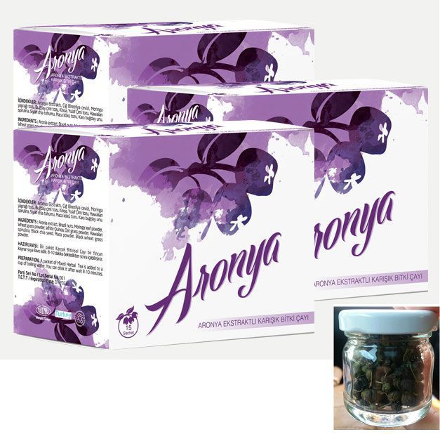 2 Kutu Aronya Çayı + Acı Çehre Hediye Orjinal Ürün( Aronia Bitkisi Meyve Çayı )