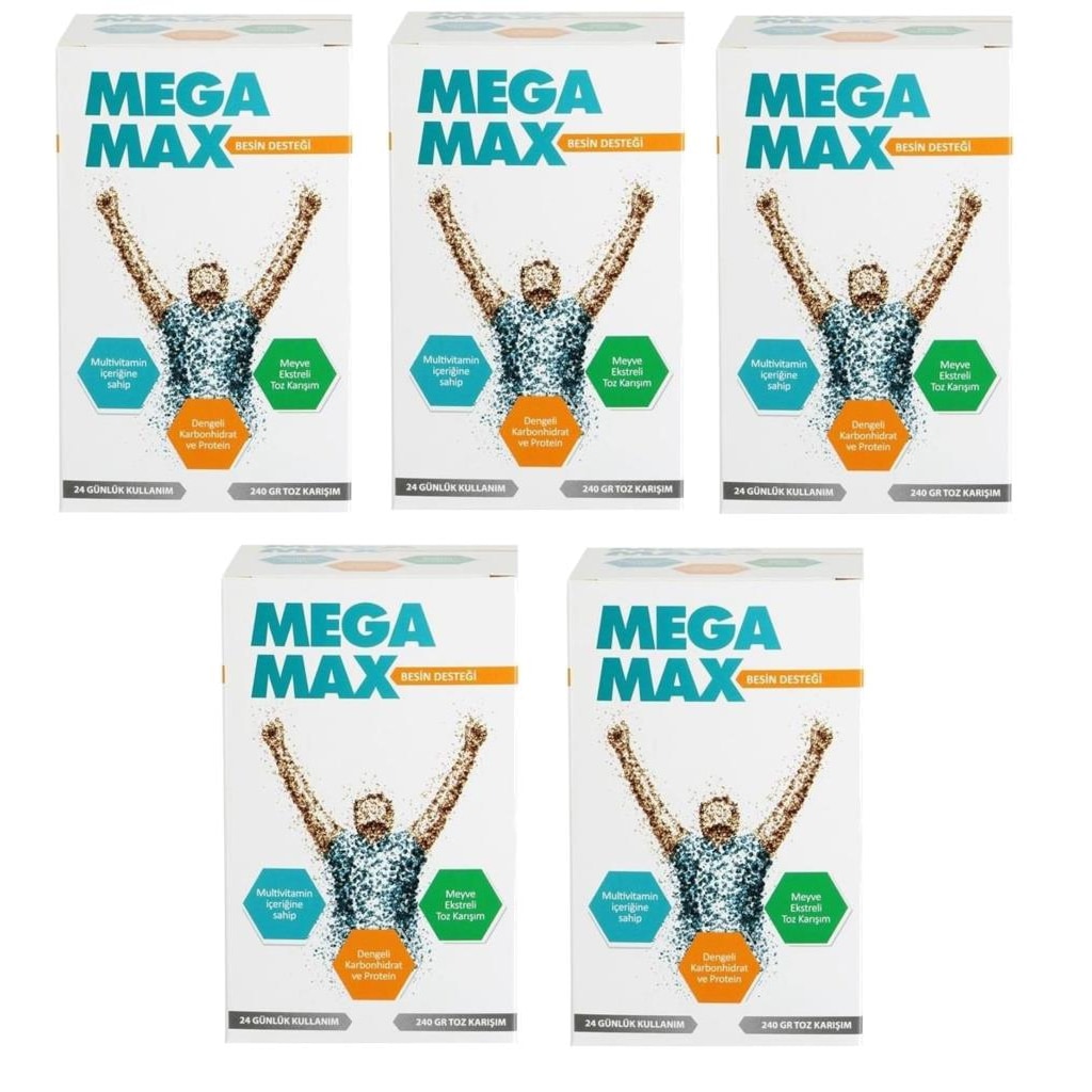 Megamax Besin Desteği 240 gr 5 kutu İNDİRİMLİ FİYAT