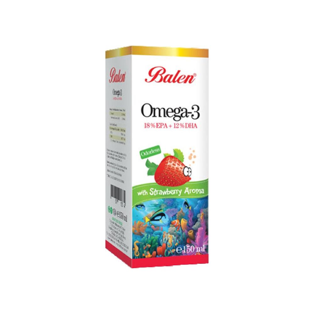 Balen Omega 3 Çilek Aromalı Balık Yağı 150 ml Takviye Edici Gıda